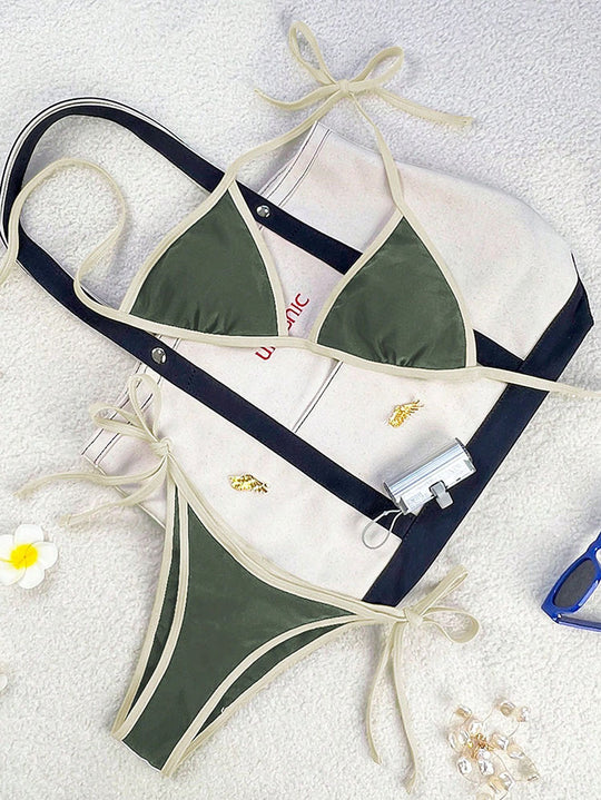 Damen Triangel-Bikini mit verspielten Schleifen R&B