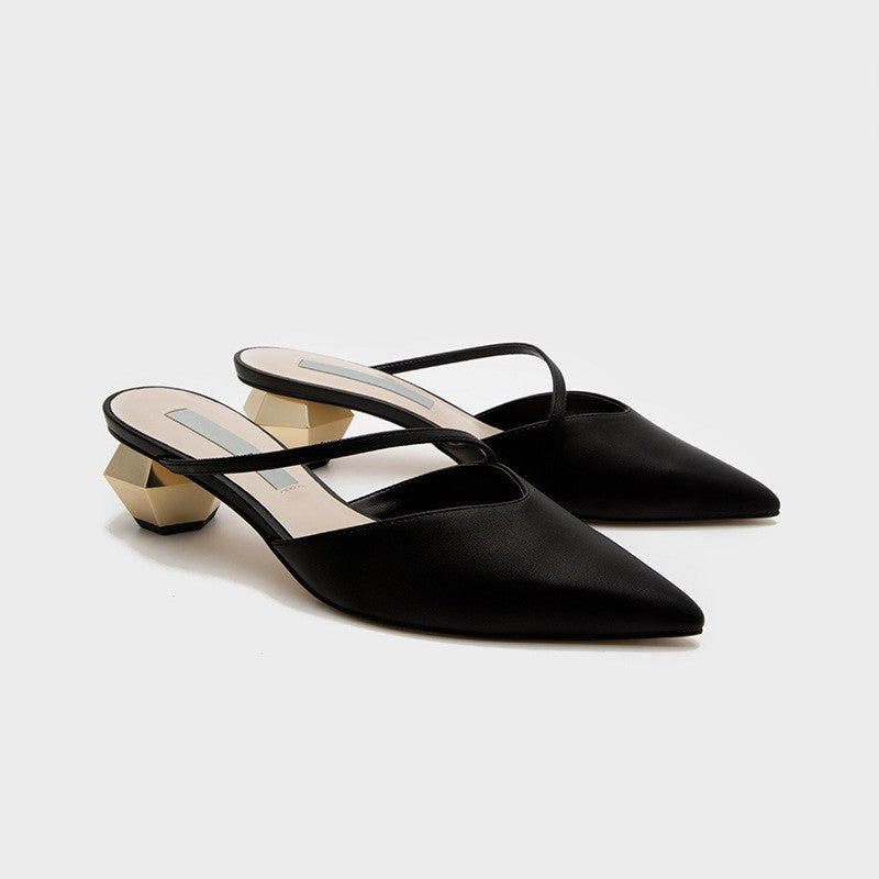 Damen Sling-Pumps mit spitzem Design und elegantem Blockabsatz R&B