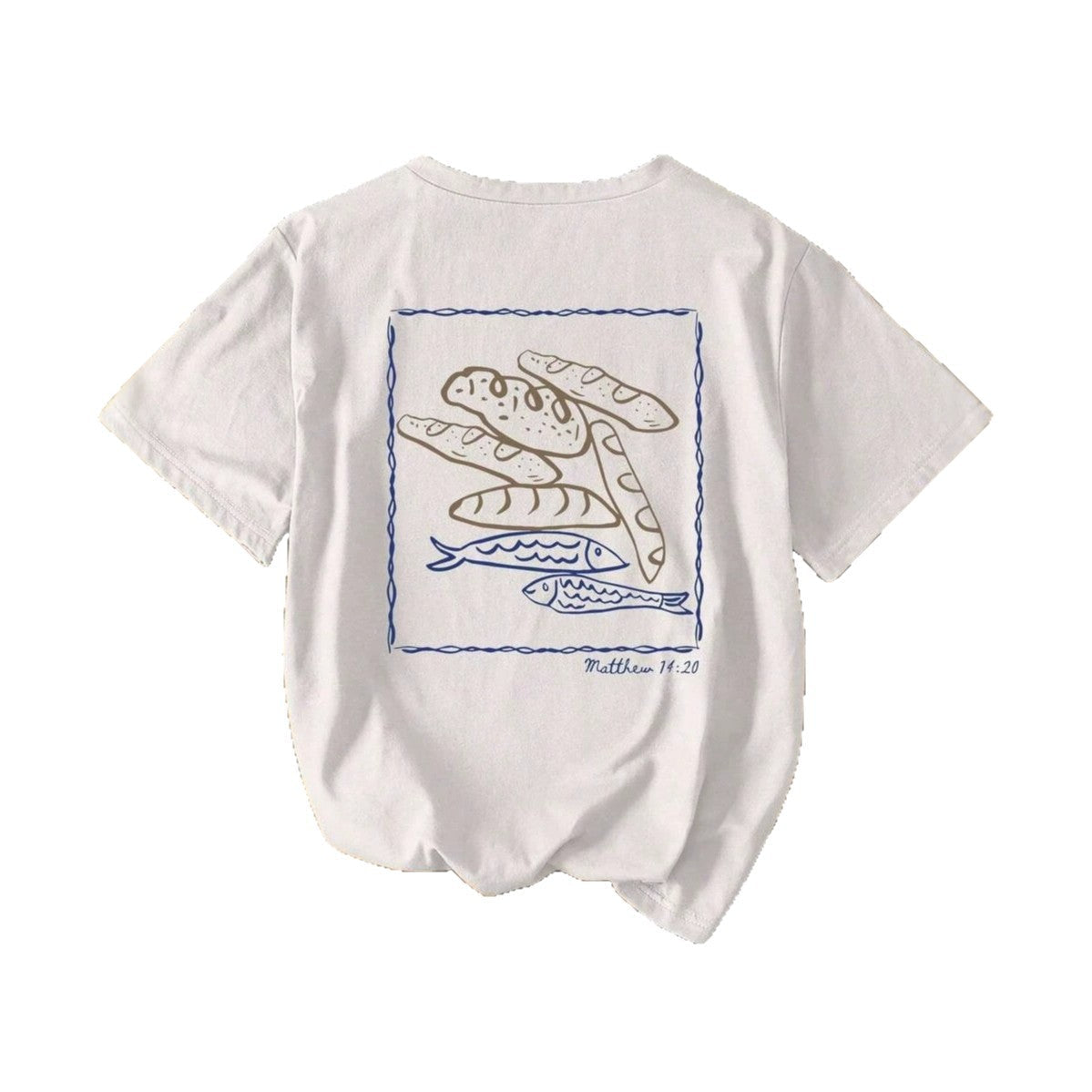 Damen Kurzarm T-Shirt mit kreativem Fischnetz-Motiv R&B