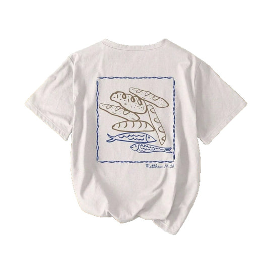 Damen Kurzarm T-Shirt mit kreativem Fischnetz-Motiv R&B