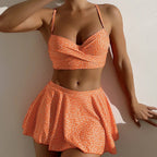 Damen Tankini-Set mit verspieltem Rock und gepolstertem Oberteil R&B