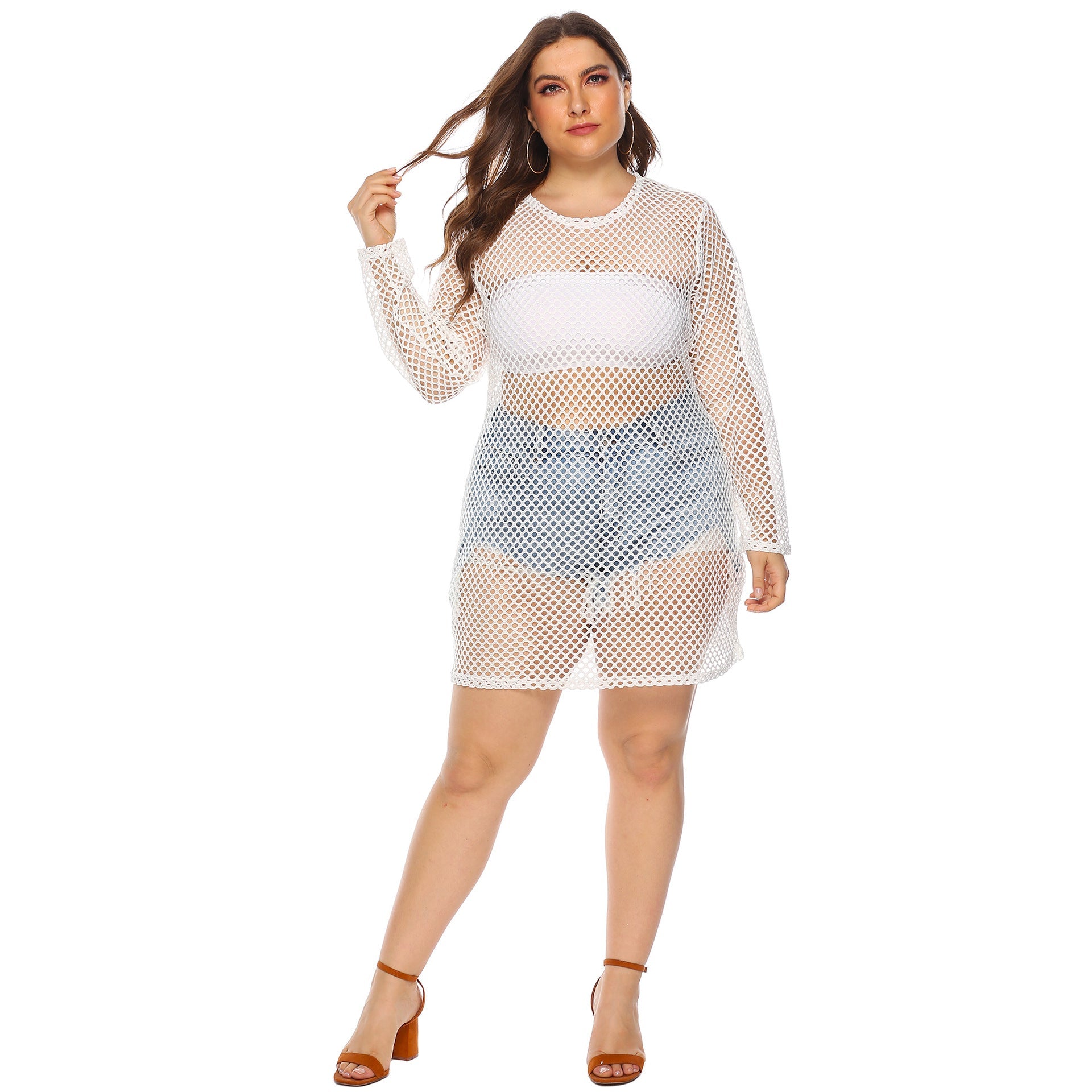Damen Netz-Streifenkleid R&B