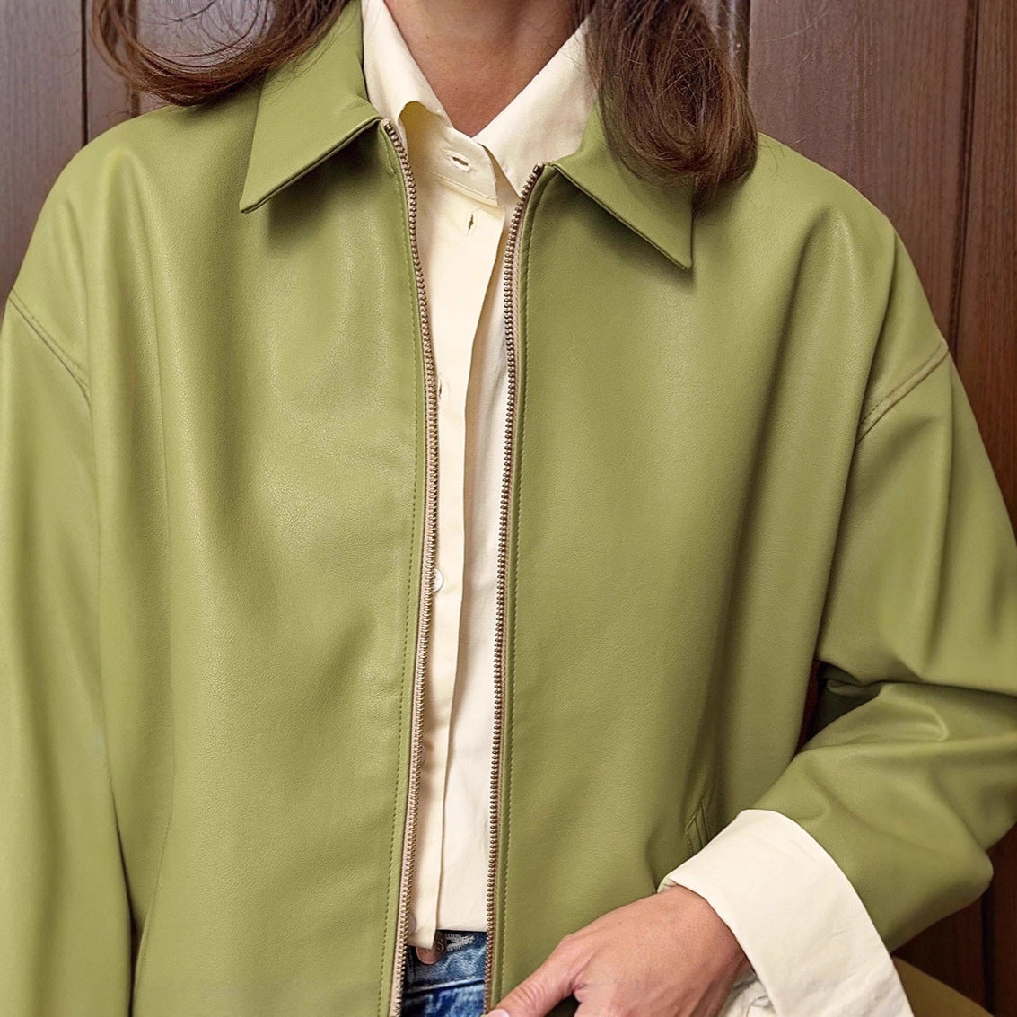 Damen Oversized Übergangsjacke aus leichtem Material mit kontrastierenden Ärmeln R&B