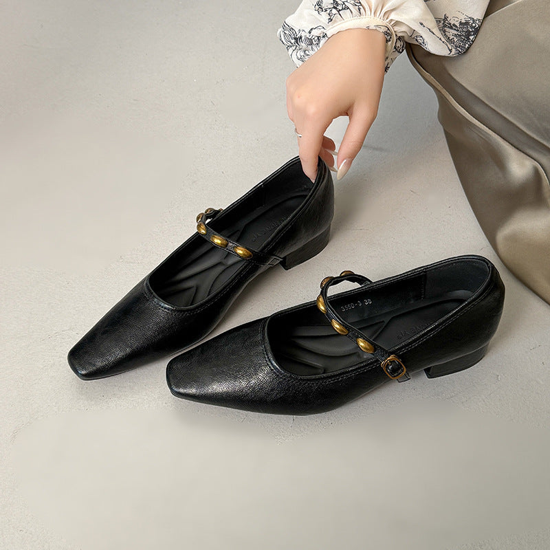 Damen Elegante Ballerinas mit modischem Riemchen und edlem Dekor EB