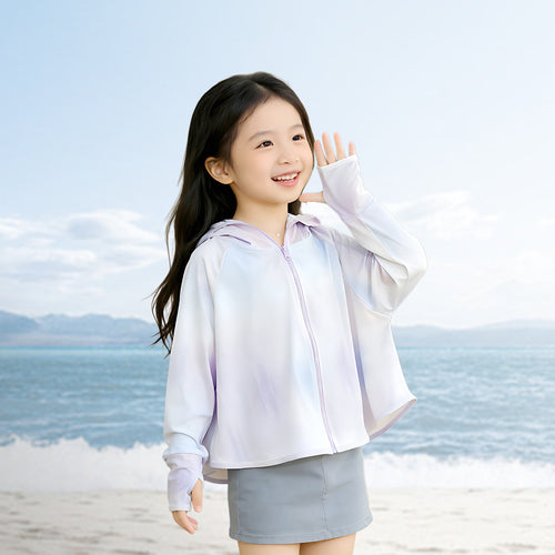 Unisex nan leichte Kinder-Sonnenjacke mit UV-Schutz, Kapuze und wasserabweisendem Funktionsstoff  R&B