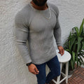 Herren Strickpullover mit strukturierter Oberfläche und Raglanärmeln R&B