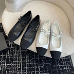 Damen Ballerinas mit doppeltem Riemen und funkelnden Schnallen R&B