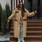 Damen Longline Utility-Jacke mit praktischen Taschen und verstellbarem Taillenzug R&B