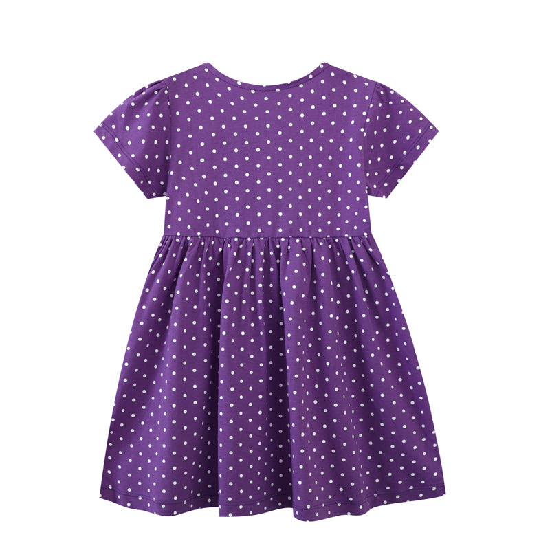 Mädchen Sommerkleid mit hübschen Vogel- und Blumenapplikationen R&B