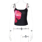 Damen Floral Print Spaghetti Top R&B