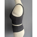 Damen Hochbund Bikini-Set mit strukturierter Oberfläche und modischem Crop-Top R&B