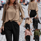Damen Elegantes Oberteil mit Puffärmeln und sanftem Schnitt R&B