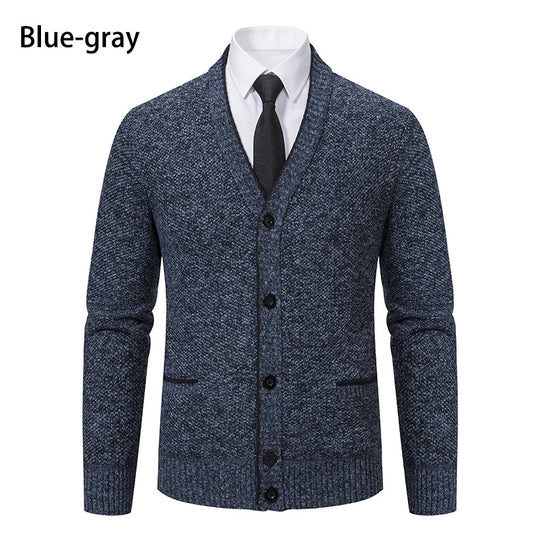 Herren Strickjacke mit V-Ausschnitt und eleganten Details R&B