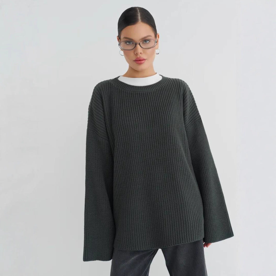 Damen Oversized Strickpullover mit strukturiertem Design und lässigem Schnitt R&B