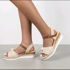 Damen Wedge-Sandaletten mit eleganter Schleifenapplikation und komfortablem Fußbett R&B