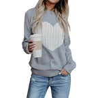 Damen eleganter Strickpullover mit herzförmigem Design und komfortablem Schnitt R&B