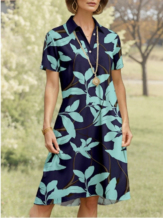 Damen Polo-Kleid mit floralem Design und komfortablem Schnitt R&B