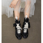 Damen modische Freizeitstiefel mit stylishen Schnürdetails und hohem Komfort R&B