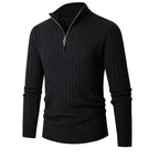 Herren Strickpullover mit stylischem Stehkragen und modernem Reißverschluss