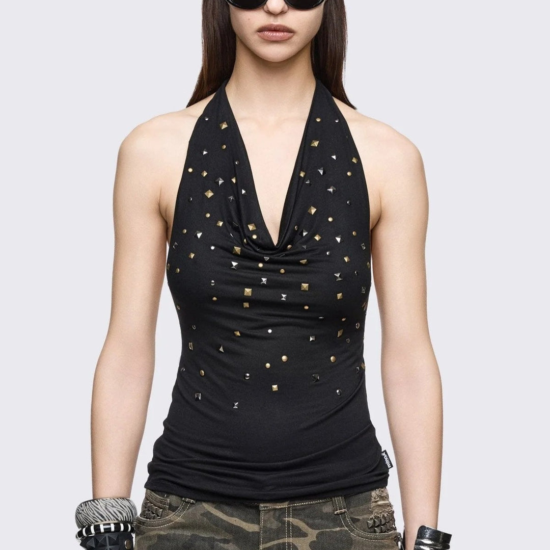Damen Glamouröses Haltertop mit funkelnden Pailletten R&B