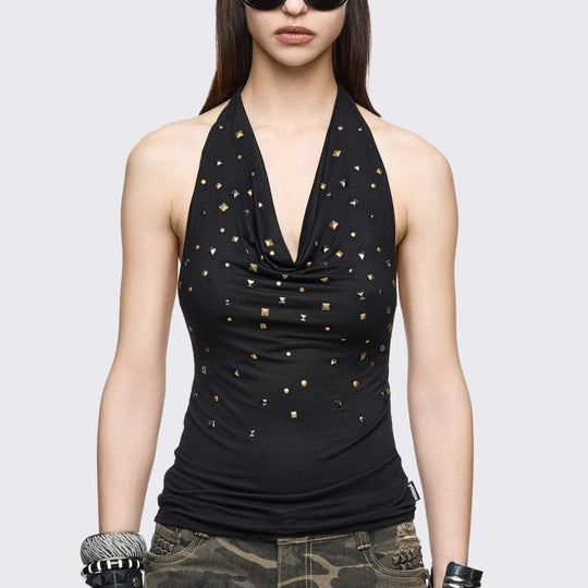 Damen Glamouröses Haltertop mit funkelnden Pailletten R&B