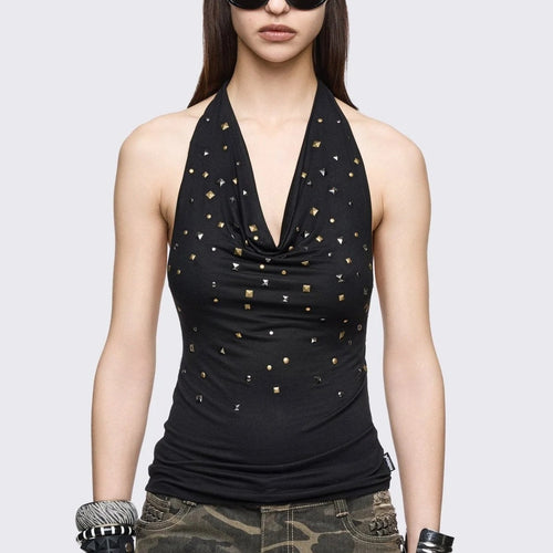Damen Glamouröses Haltertop mit funkelnden Pailletten R&B