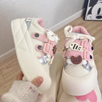 Damen modische Freizeit-Sneaker mit bunten Tierapplikationen