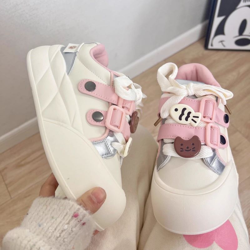 Damen modische Freizeit-Sneaker mit bunten Tierapplikationen