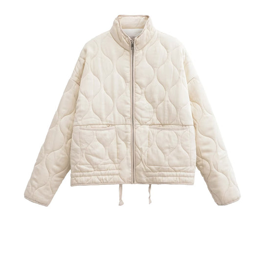 Damen gesteppte Übergangsjacke mit hohem Kragen und praktischen Taschen R&B