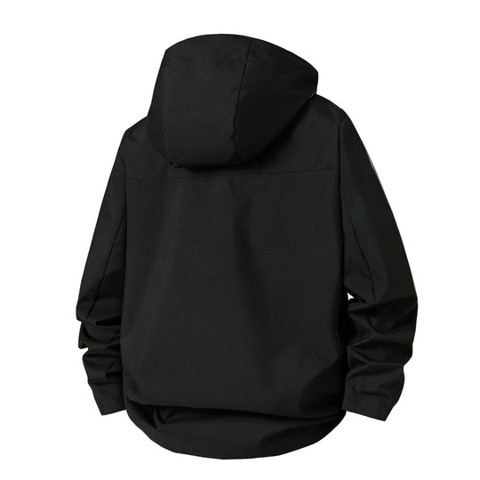 Herren technische Übergangsjacke mit verstellbarem Kapuzenrand R&B