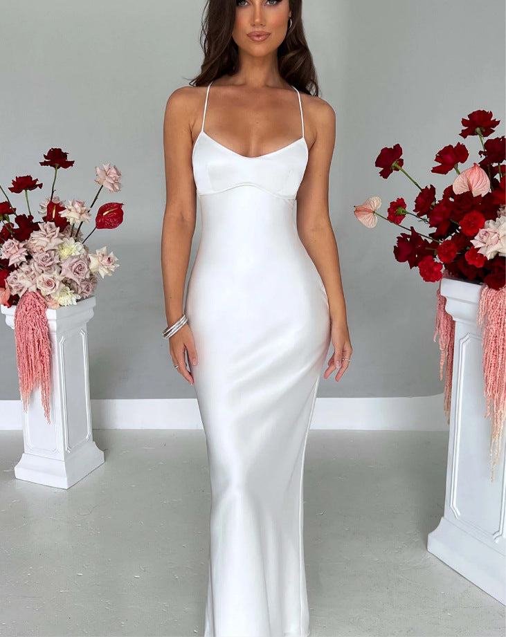 Damen elegantes Kleid mit schmalem Schnitt und trägerloser Silhouette R&B