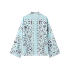 Damen nan weit geschnittene Palazzo-Hose mit Paisley-Print und elastischem Bund R&B