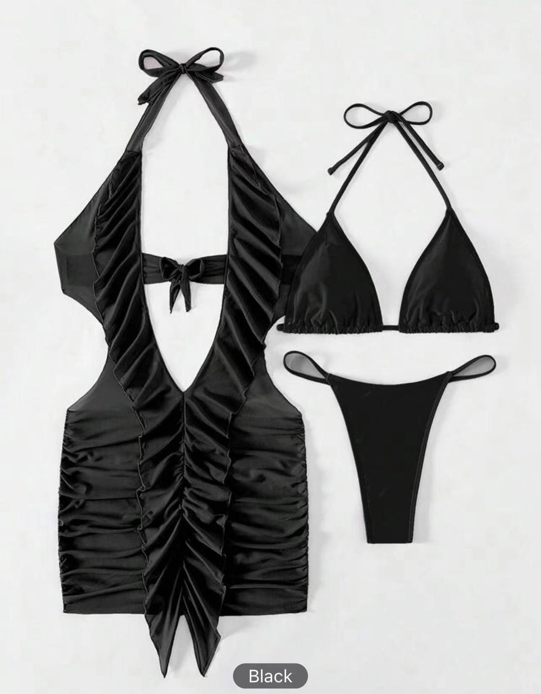 Damen Bikini-Set mit raffiniertem Rüschendesign und verstellbaren Trägern R&B