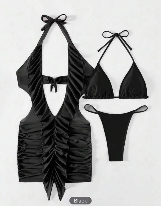 Damen Bikini-Set mit raffiniertem Rüschendesign und verstellbaren Trägern R&B