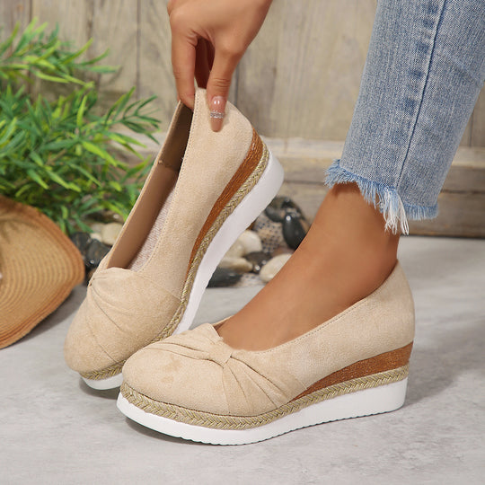 Damen Wedge-Pantoletten mit dekorativem Knoten R&B
