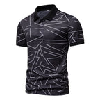 Herren Poloshirt mit modernem geometrischem Muster und atmungsaktiven Eigenschaften