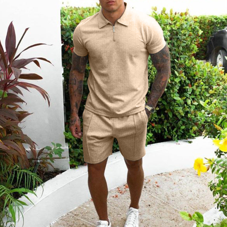 Herren Poloshirt und Shorts Set R&B