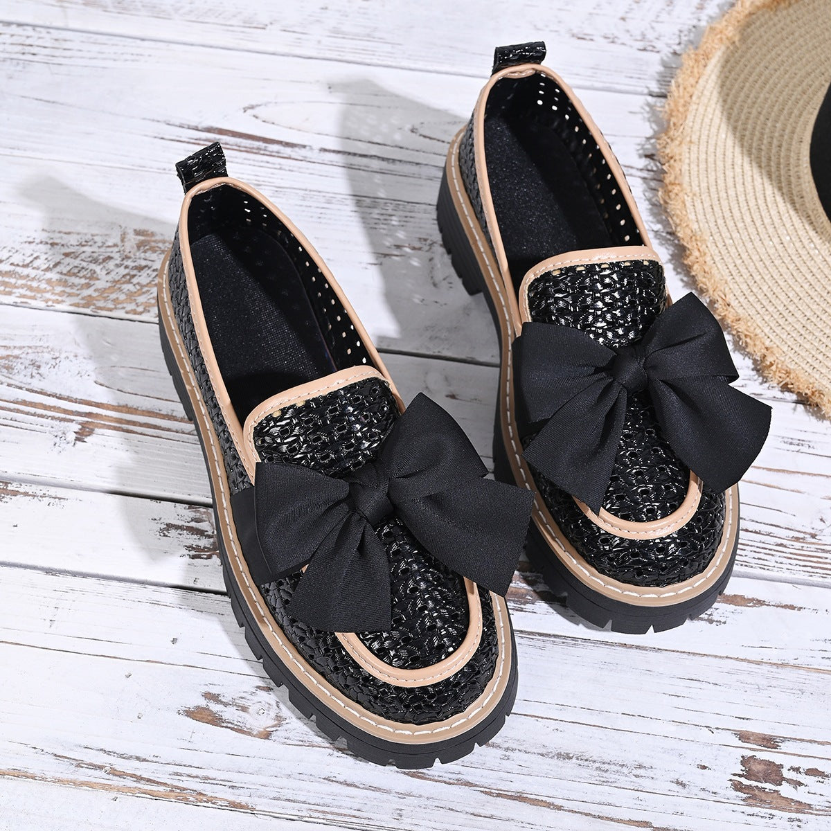 Damen Mokassins mit großen Schleifen-Detail R&B