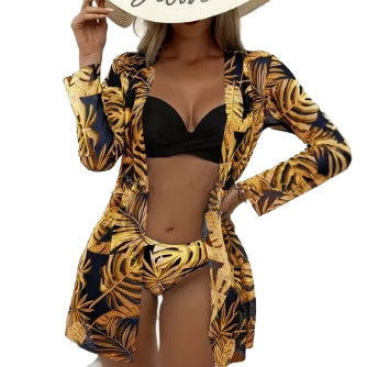 Damen geraffte Strandüberjacke mit floralem Muster R&B