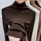 Damen Langarm Rollkragenpullover aus hochwertigem Strickstoff