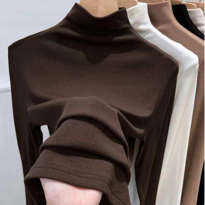 Damen Langarm Rollkragenpullover aus hochwertigem Strickstoff