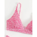 Damen Triangel-Bikini-Set mit gerafftem Detail R&B