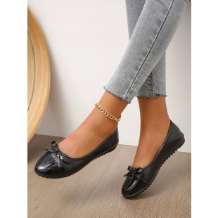 Damen Ballerinas mit eleganter Farbblockgestaltung und zartem Schleifen-Detail R&B