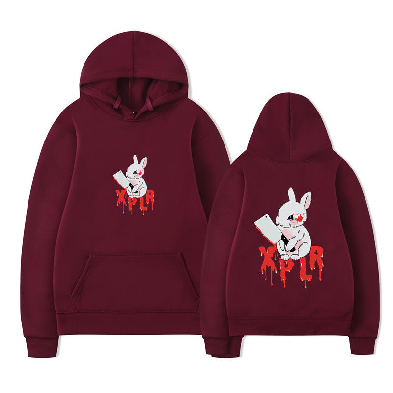 Damen Kapuzensweater mit auffälligem Cartoon-Motiv und bequemer Passform R&B