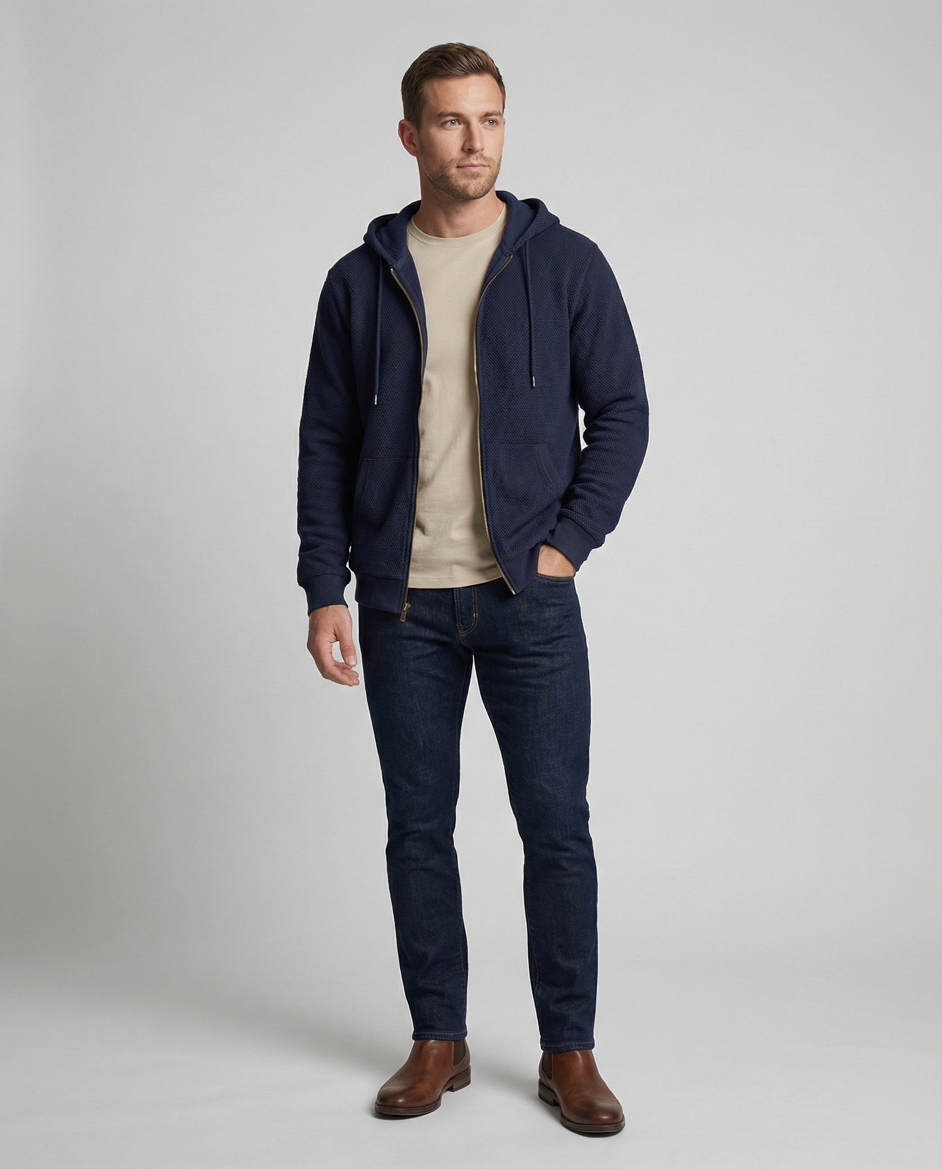 Sportliche Kapuzenjacke Herren mit modernem Mesh-Design