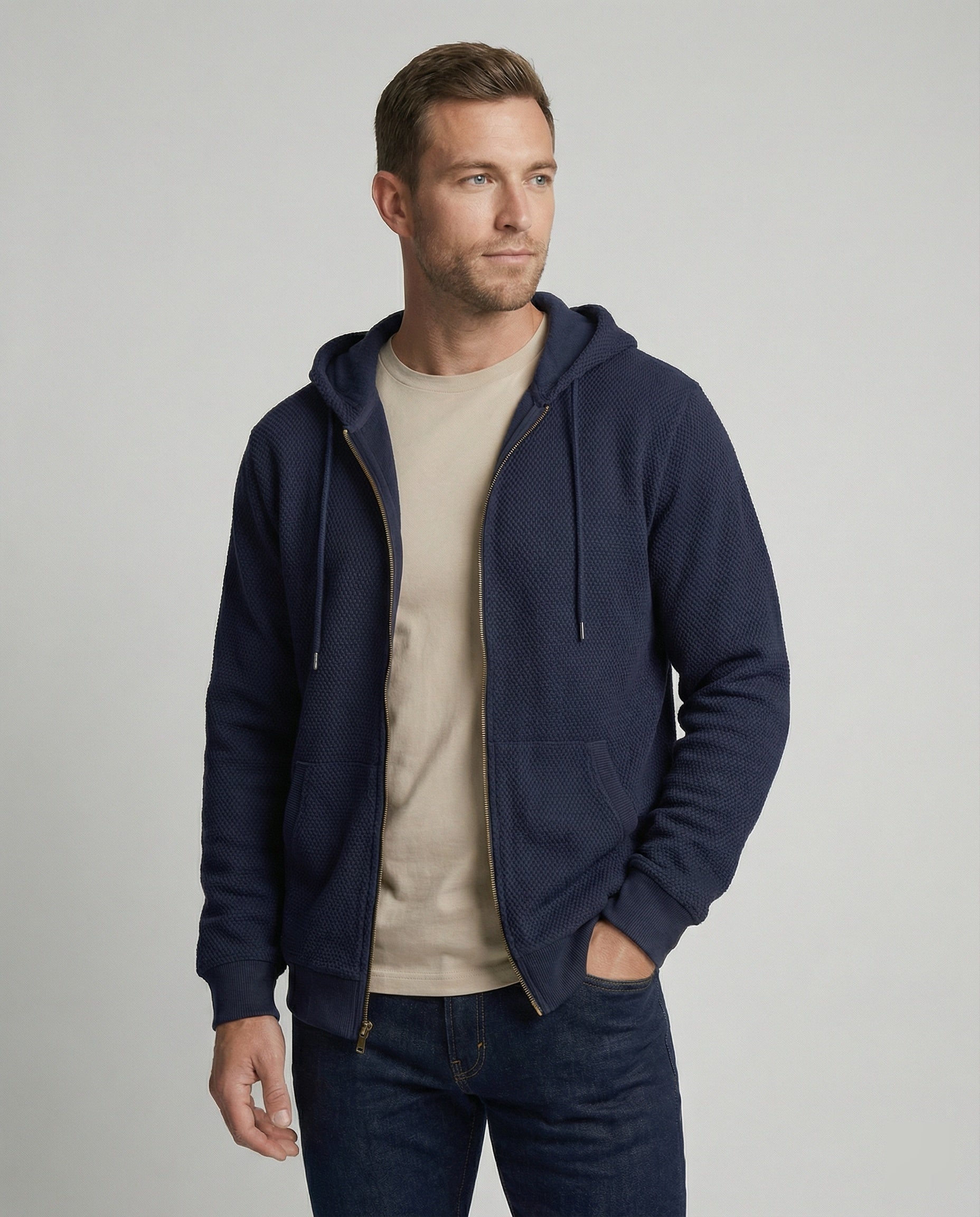 Sportliche Kapuzenjacke Herren mit modernem Mesh-Design