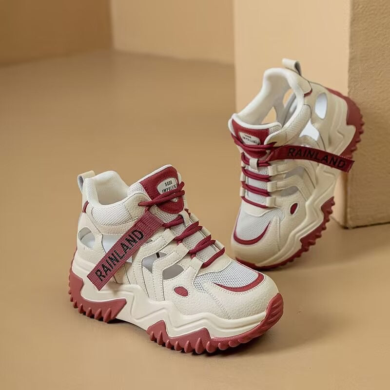 Damen Sportliche Hochschaft Sneaker mit strapazierfähiger Sohle