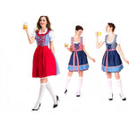 Damen Dirndlkleid mit traditionellen Karomustern und eleganter Schürze R&B