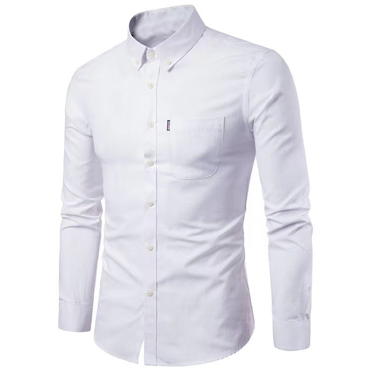 Herren nan tailliertes Oxford-Hemd mit Button-Down-Kragen und Brusttasche R&B