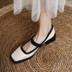 Damen elegante Mules mit Riemen R&B